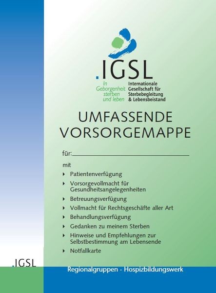 Umfassende Vorsorgemappe